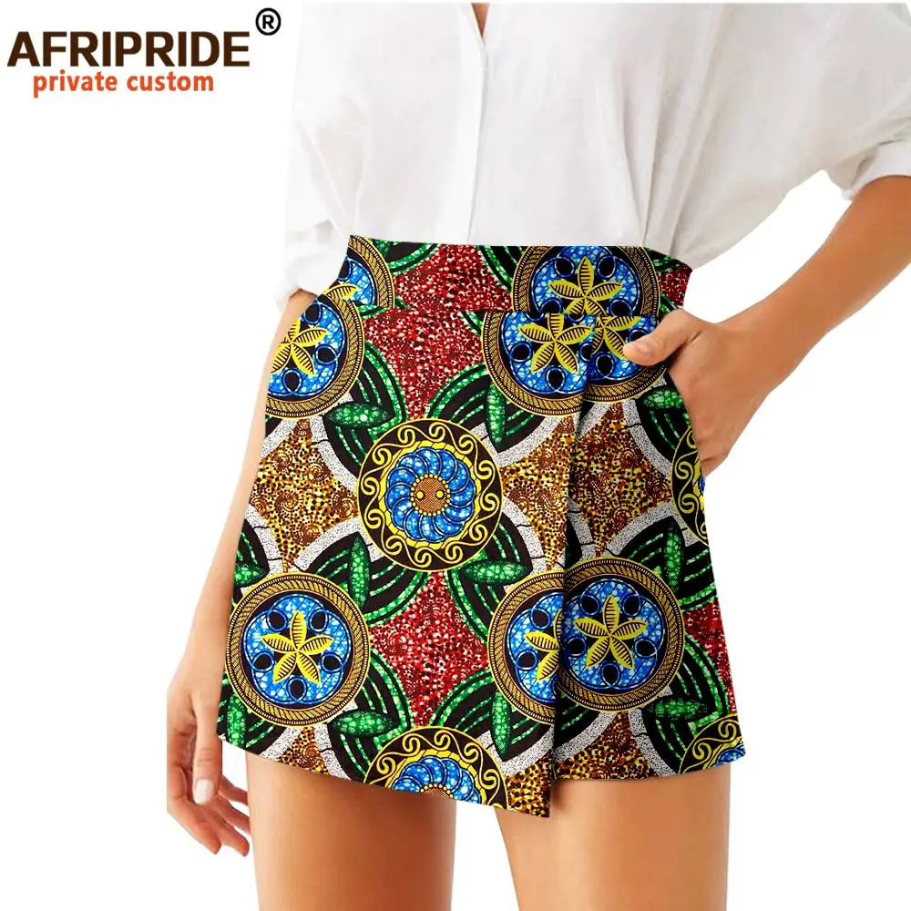 2026 Summer Women Shorts Skirts Fashion Loose High Waist Shorts Ankara Casual Short Culotte African Print Clothes Wax A2021007