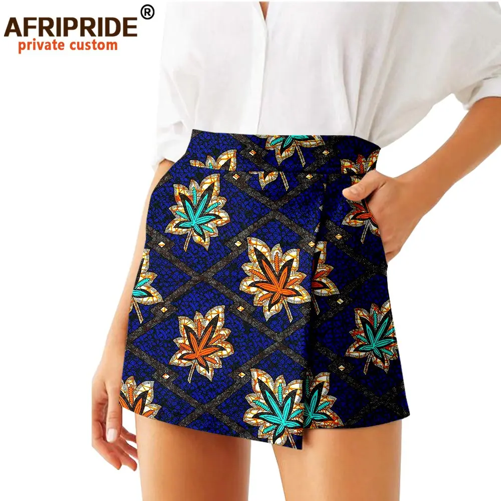 2026 Summer Women Shorts Skirts Fashion Loose High Waist Shorts Ankara Casual Short Culotte African Print Clothes Wax A2021007