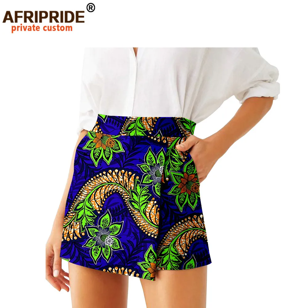 2026 Summer Women Shorts Skirts Fashion Loose High Waist Shorts Ankara Casual Short Culotte African Print Clothes Wax A2021007