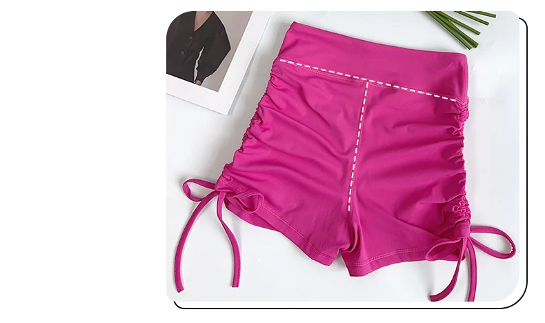 Summer High-Waisted Women's Yoga Fitness Shorts Sexy Drawstring Tied Three-Part Sports Hot Pants for Fitness And Exercise