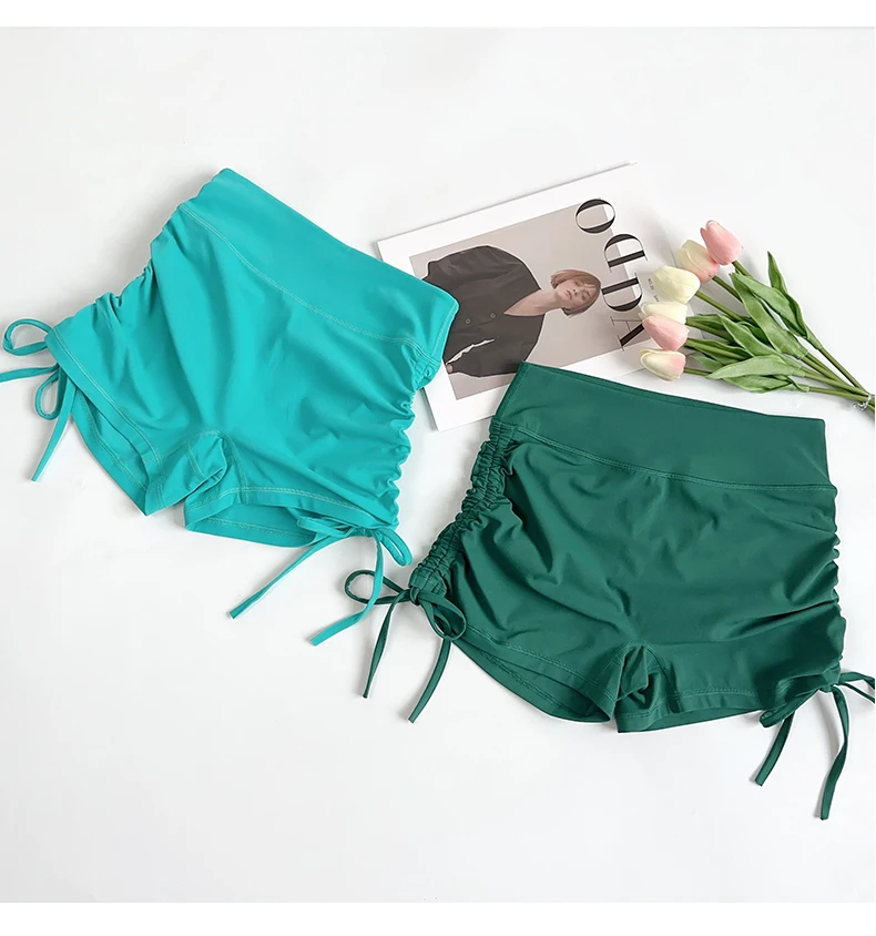 Summer High-Waisted Women's Yoga Fitness Shorts Sexy Drawstring Tied Three-Part Sports Hot Pants for Fitness And Exercise