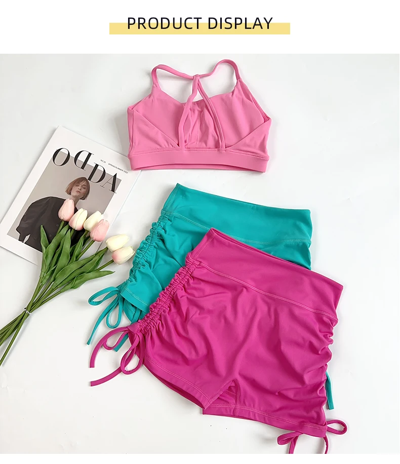Summer High-Waisted Women's Yoga Fitness Shorts Sexy Drawstring Tied Three-Part Sports Hot Pants for Fitness And Exercise
