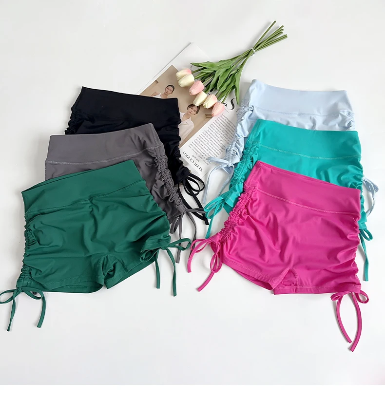 Summer High-Waisted Women's Yoga Fitness Shorts Sexy Drawstring Tied Three-Part Sports Hot Pants for Fitness And Exercise