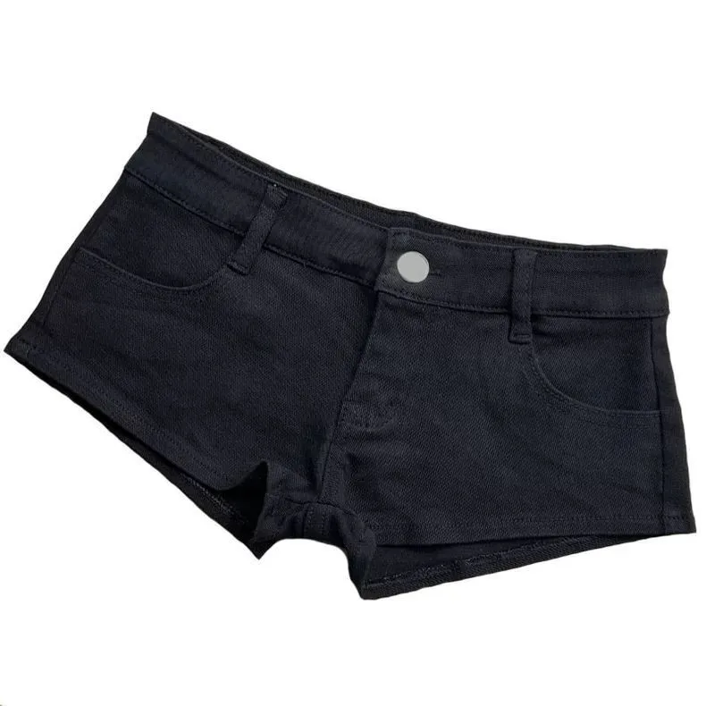 Sexy Elastic Super Shorts Y2K Spice Girl Style Hot Pants Super Low Waist Cotton Tight Black and White Shorts