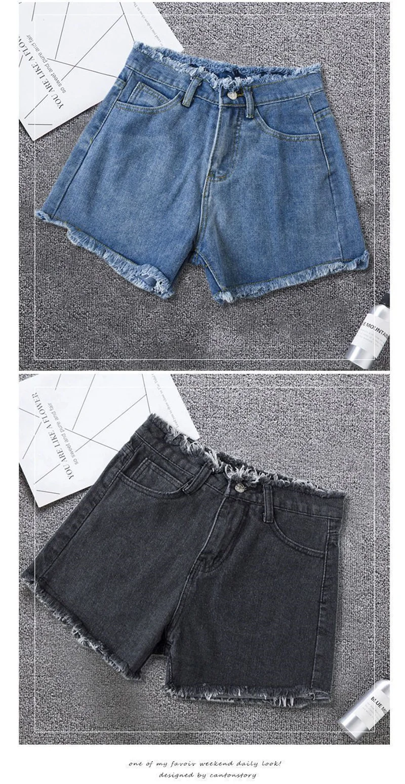 2026 New Summer Shorts Women Jeans High-waisted Denim Short Pants Female Rough-selvedge Outside Casual Sports Shorts Loose Jeans