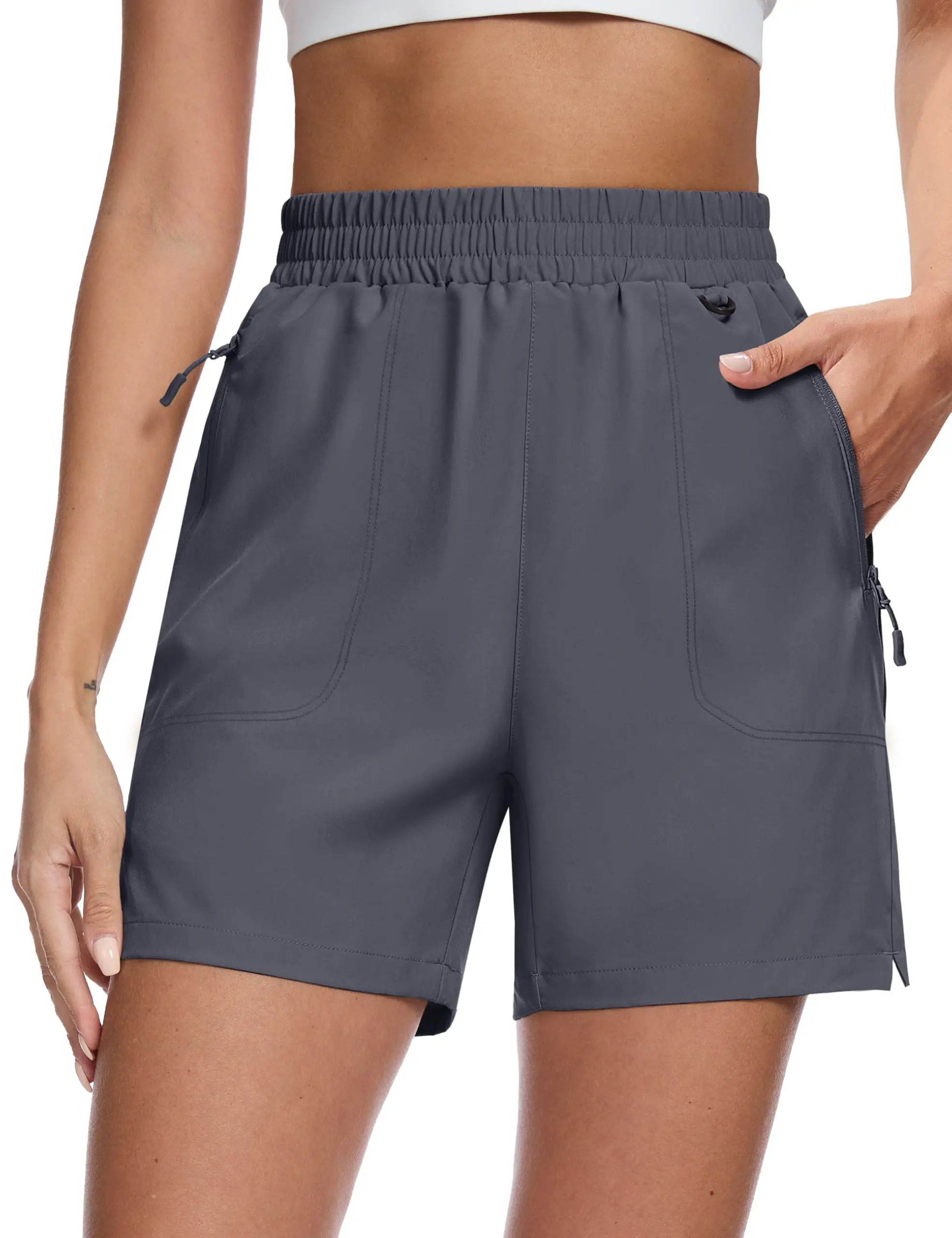 TACVASEN Women's 5" Hiking Cargo Shorts UPF 50+ Quick Dry Lightweight Golf Athletic Casual Summer Shorts with 3 Pockets Elastic