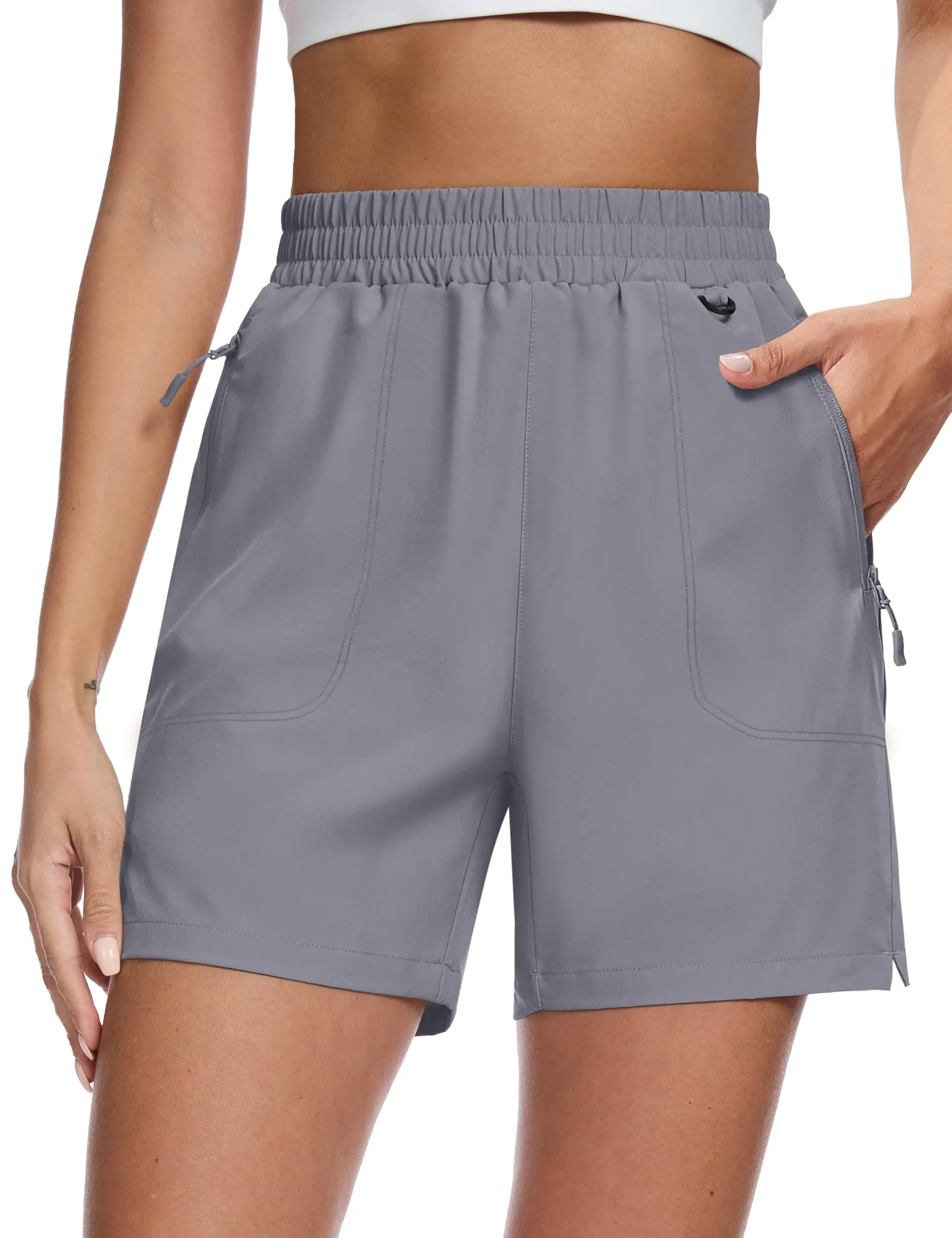 TACVASEN Women's 5" Hiking Cargo Shorts UPF 50+ Quick Dry Lightweight Golf Athletic Casual Summer Shorts with 3 Pockets Elastic