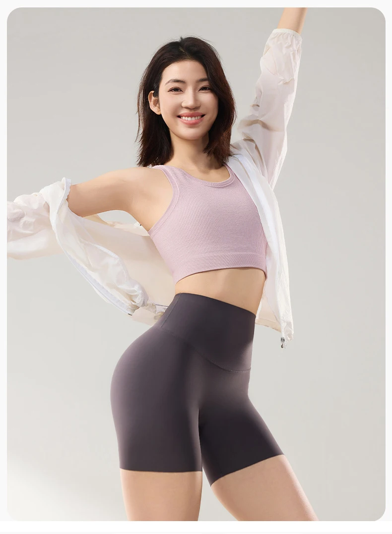 BIVIGAOS Summer Thin Seamless Sharkskin Mini Shorts Women High Waist Slim Sexy Sport Shorts Multicolor Fitness Bicycle Shorts