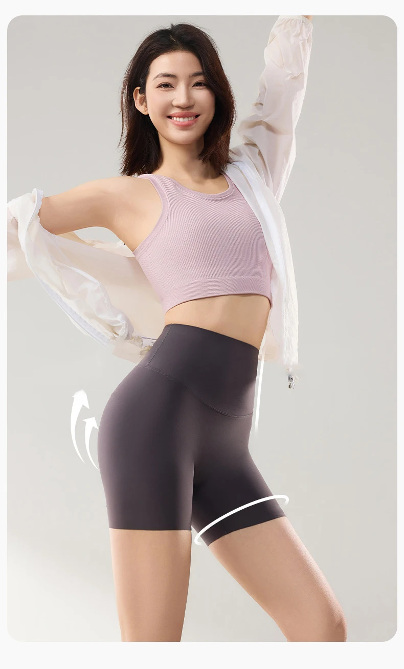 BIVIGAOS Summer Thin Seamless Sharkskin Mini Shorts Women High Waist Slim Sexy Sport Shorts Multicolor Fitness Bicycle Shorts