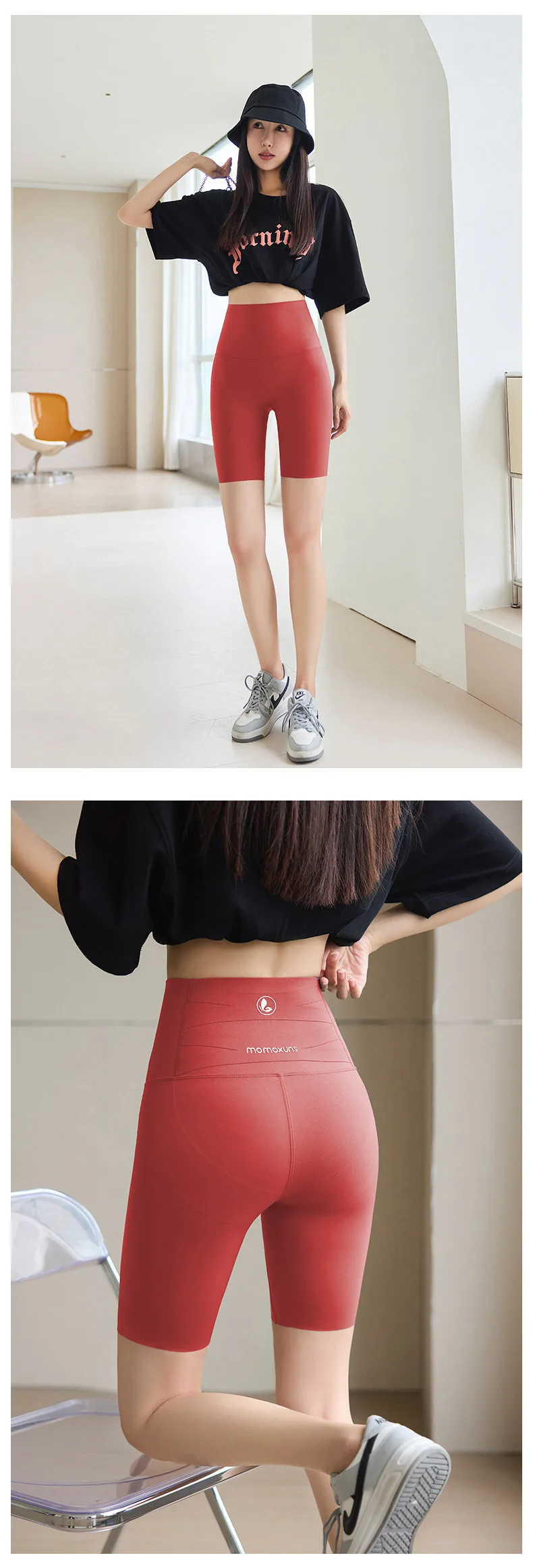 BIVIGAOS Summer Knee Length Sharkskin Cycling Shorts Women High Waist Tight Sun Protection Butt Lifter Sport Running Biker Short