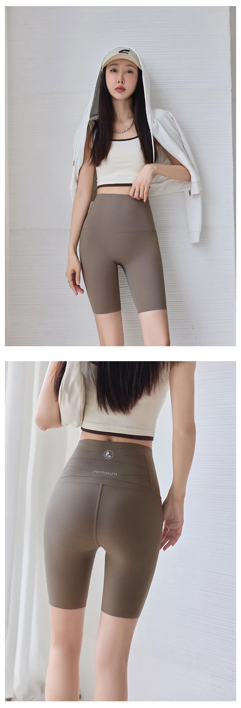 BIVIGAOS Summer Knee Length Sharkskin Cycling Shorts Women High Waist Tight Sun Protection Butt Lifter Sport Running Biker Short
