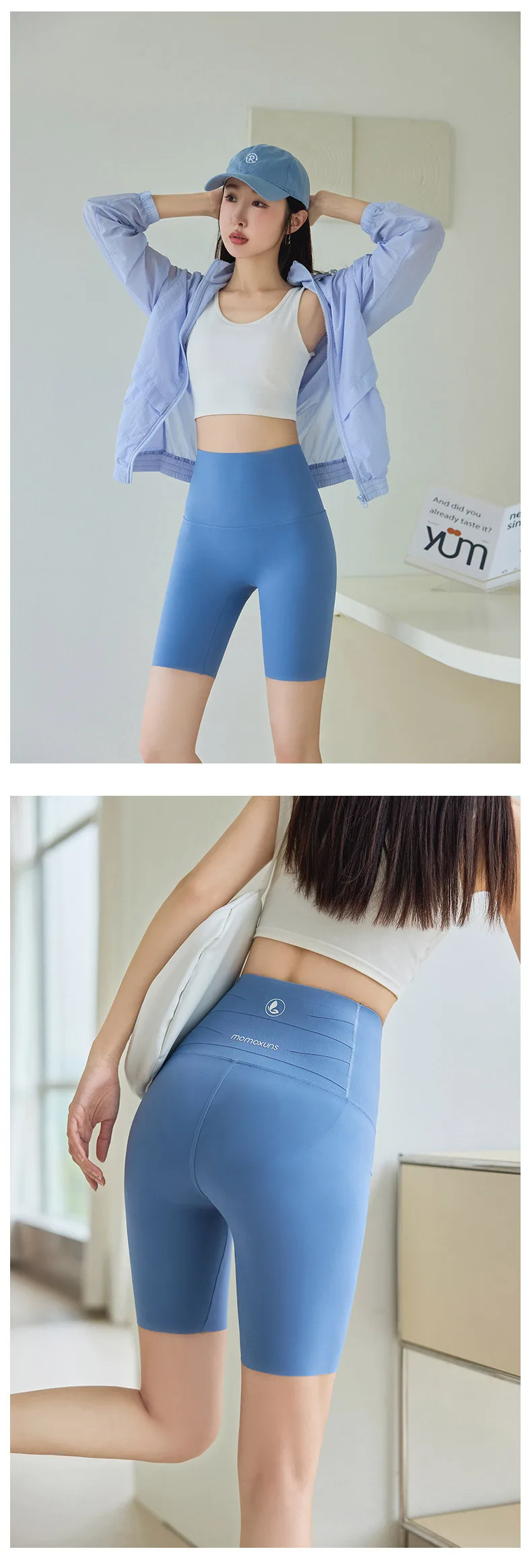 BIVIGAOS Summer Knee Length Sharkskin Cycling Shorts Women High Waist Tight Sun Protection Butt Lifter Sport Running Biker Short