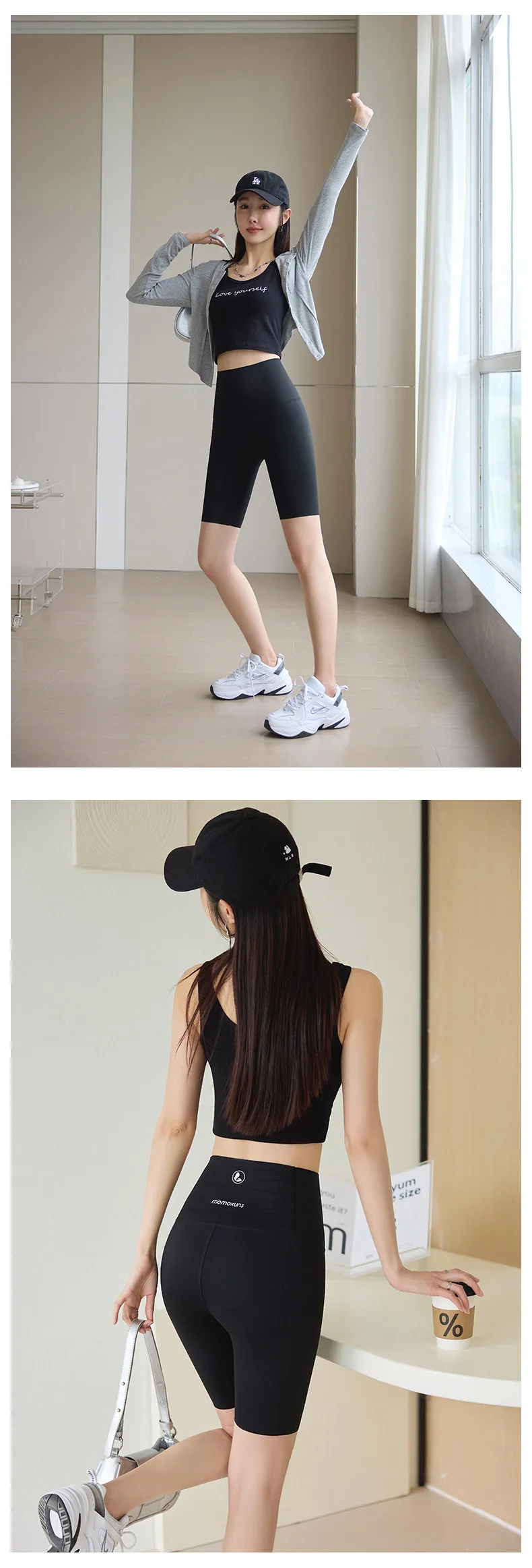 BIVIGAOS Summer Knee Length Sharkskin Cycling Shorts Women High Waist Tight Sun Protection Butt Lifter Sport Running Biker Short