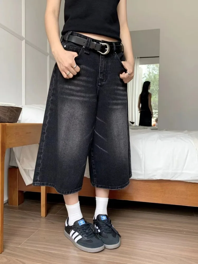 HOUZHOU Kawaii Japanese Style Beige Shorts Sweet Cute Cartoon Embroidery Wide Leg Pants Soft Girls Korean Style Oversize Sports