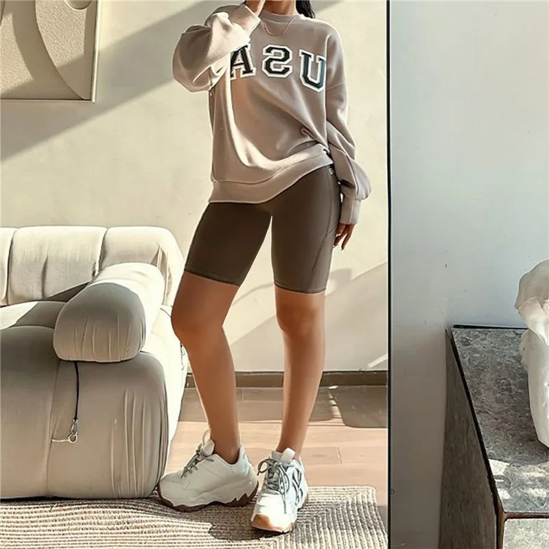 Women Yoga Sports Shorts High Waist Fitness Shorts Casual Streetwear Short Trousers Female Tight Shorts For Ladies Workout Pants