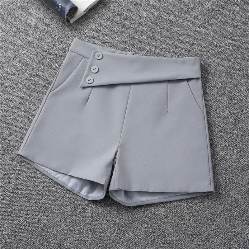 Elegant Office Lady's Black Shorts Matching Women's Wide Leg Shorts Chic Casual Loose Shorts 2025 Summer New Trend Female Pants