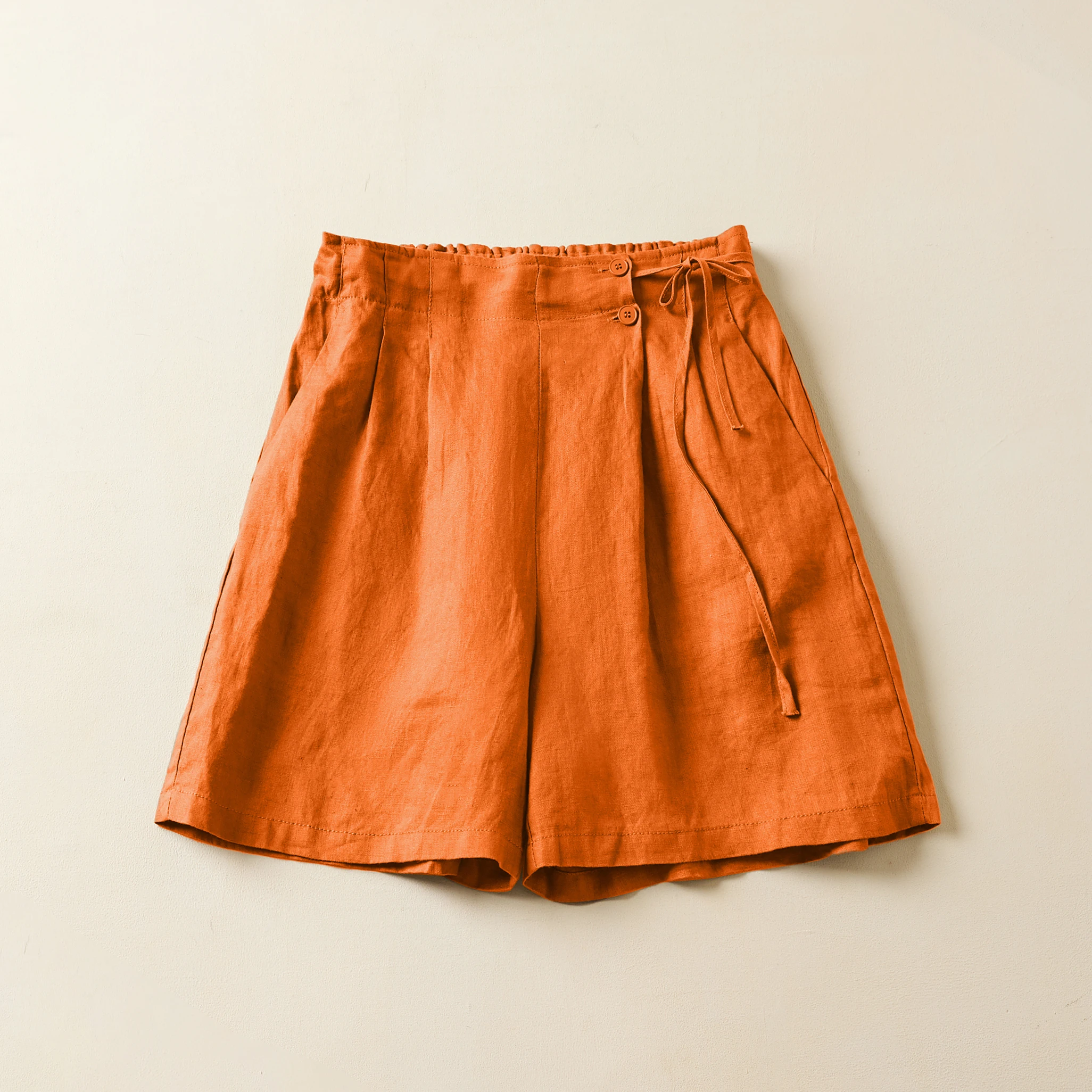 Women Casual Short Pants New Arrival 2023 Summer Vintage Style Solid Color Loose Comfortable Female Cotton Linen Shorts B2438