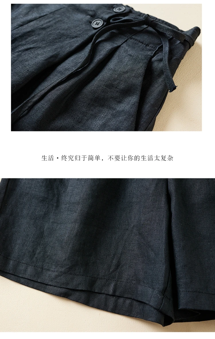 Women Casual Short Pants New Arrival 2023 Summer Vintage Style Solid Color Loose Comfortable Female Cotton Linen Shorts B2438