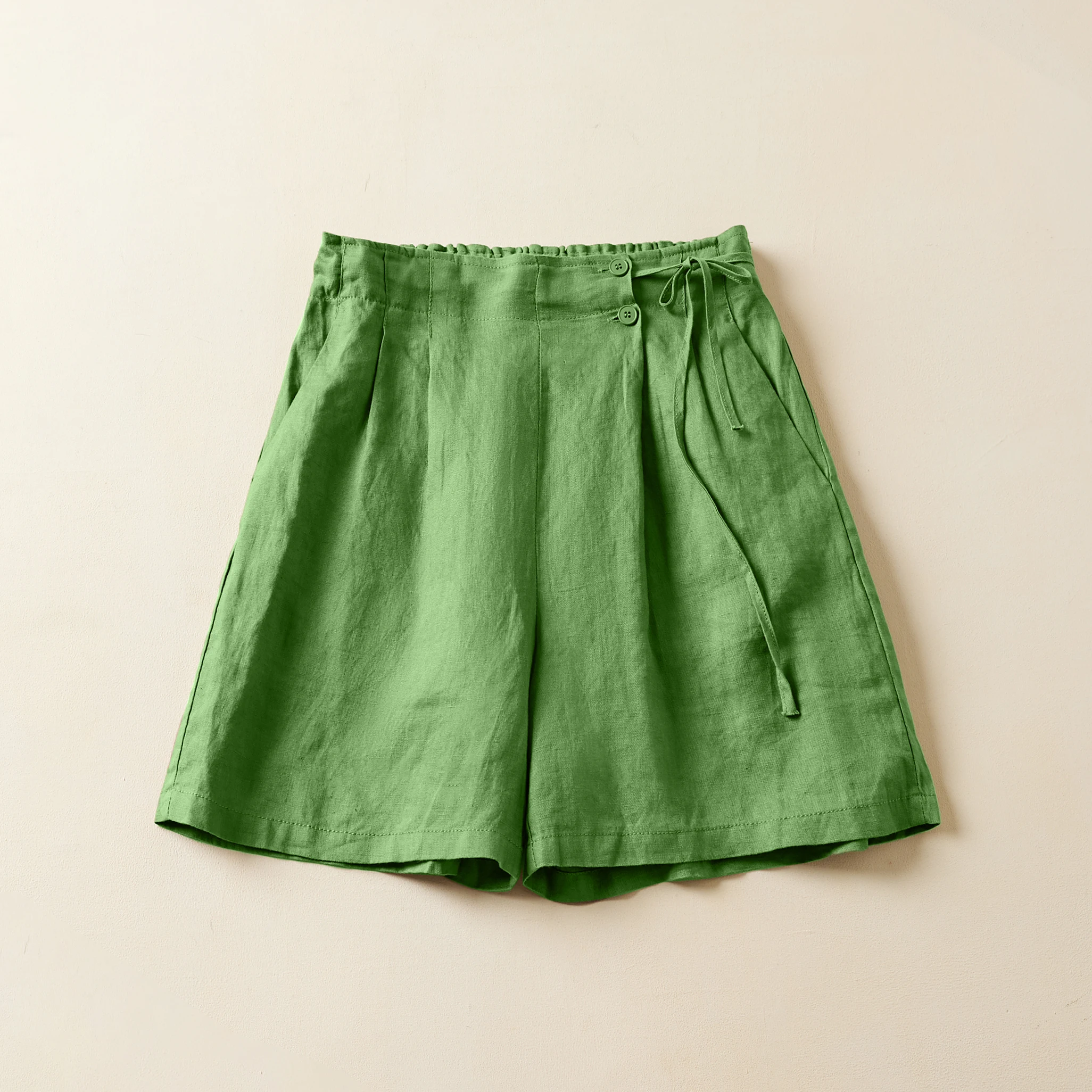 Women Casual Short Pants New Arrival 2023 Summer Vintage Style Solid Color Loose Comfortable Female Cotton Linen Shorts B2438