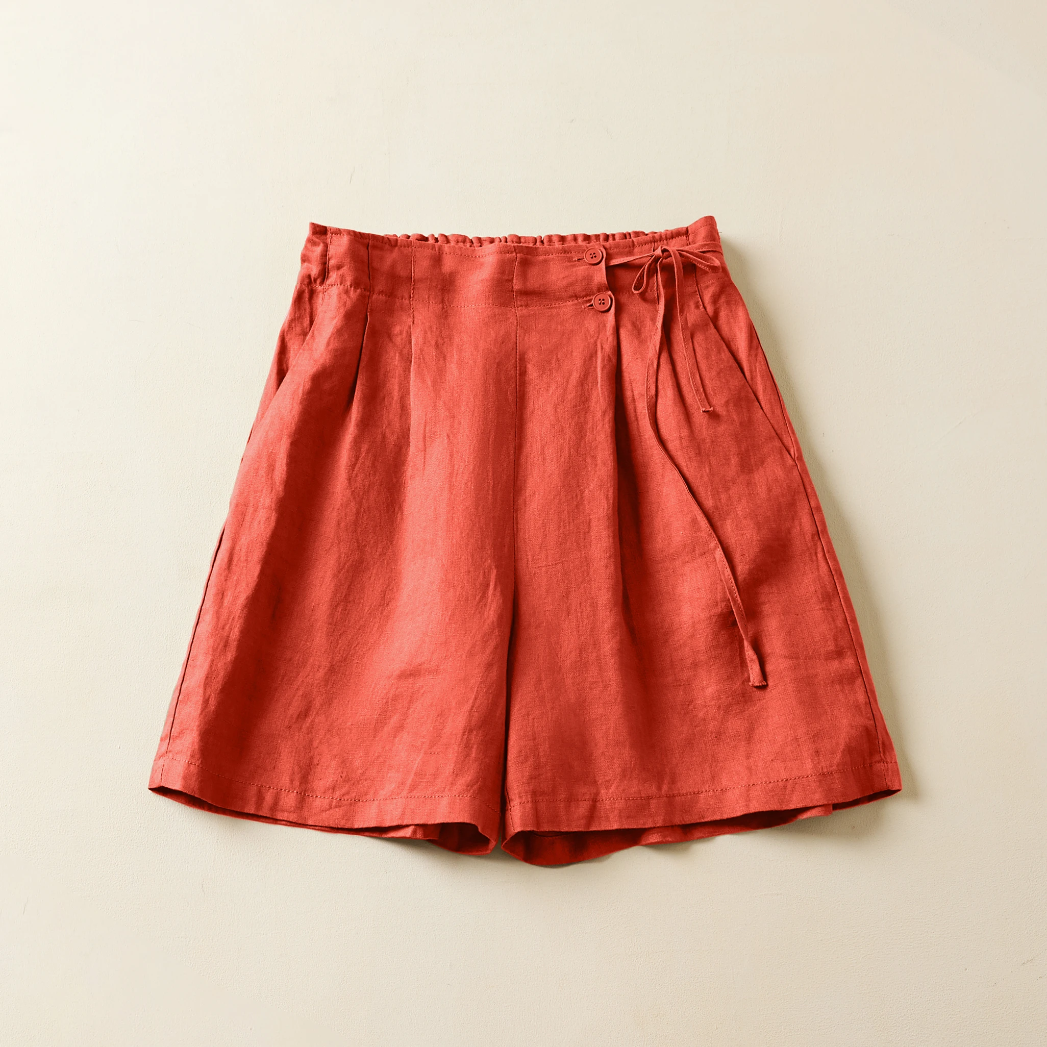 Women Casual Short Pants New Arrival 2023 Summer Vintage Style Solid Color Loose Comfortable Female Cotton Linen Shorts B2438
