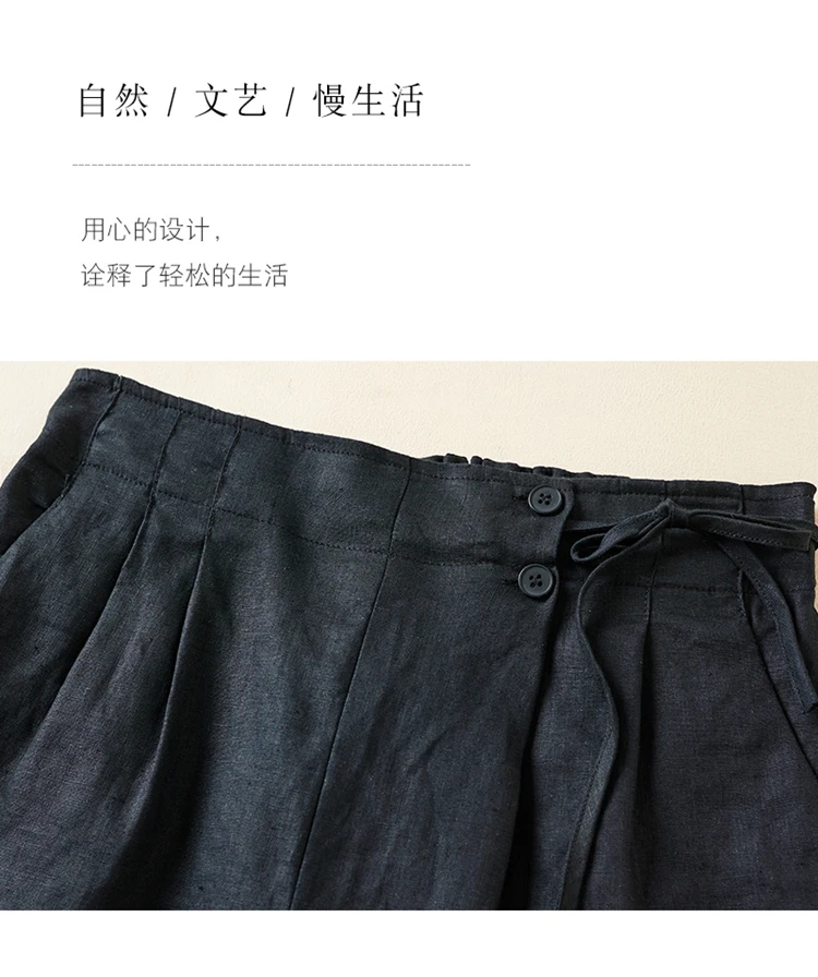 Women Casual Short Pants New Arrival 2023 Summer Vintage Style Solid Color Loose Comfortable Female Cotton Linen Shorts B2438
