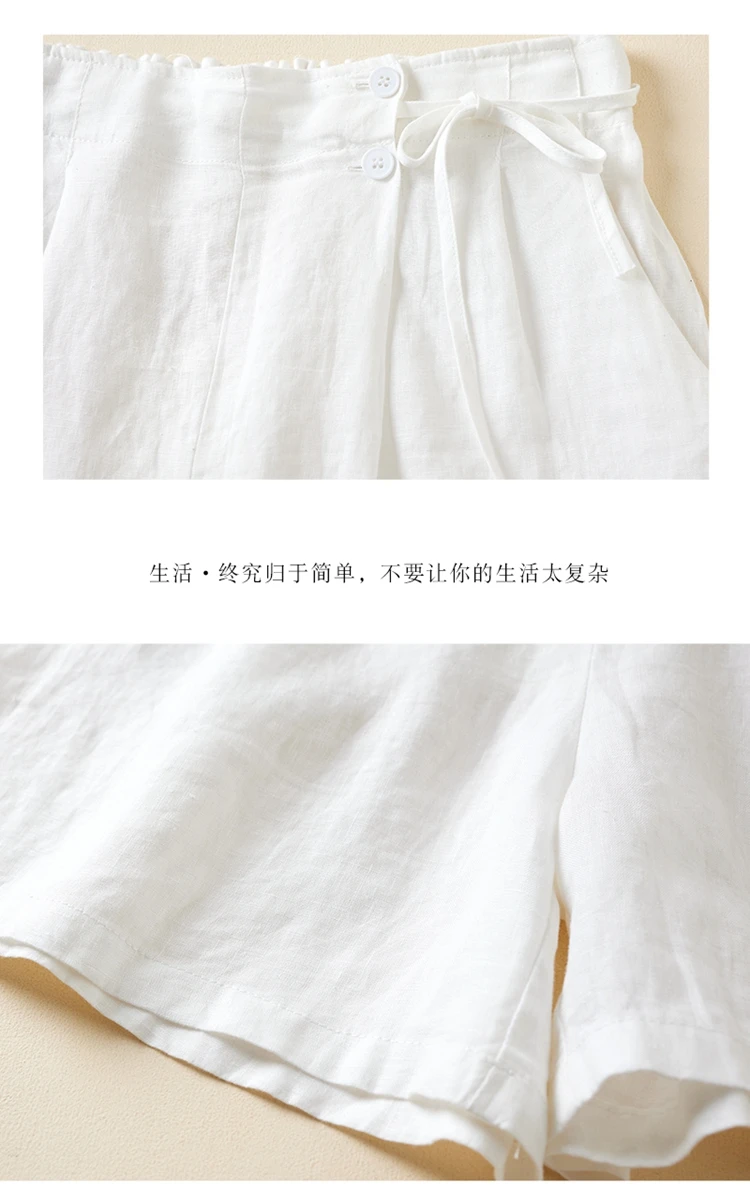 Women Casual Short Pants New Arrival 2023 Summer Vintage Style Solid Color Loose Comfortable Female Cotton Linen Shorts B2438