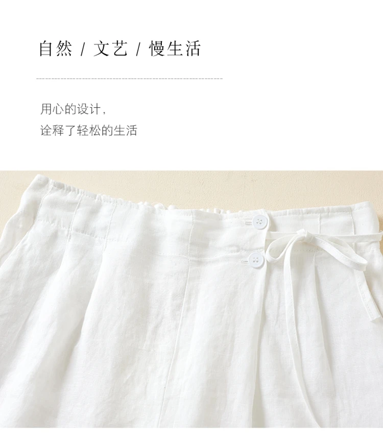 Women Casual Short Pants New Arrival 2023 Summer Vintage Style Solid Color Loose Comfortable Female Cotton Linen Shorts B2438