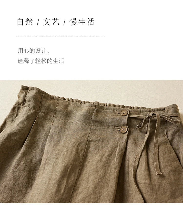 Women Casual Short Pants New Arrival 2023 Summer Vintage Style Solid Color Loose Comfortable Female Cotton Linen Shorts B2438