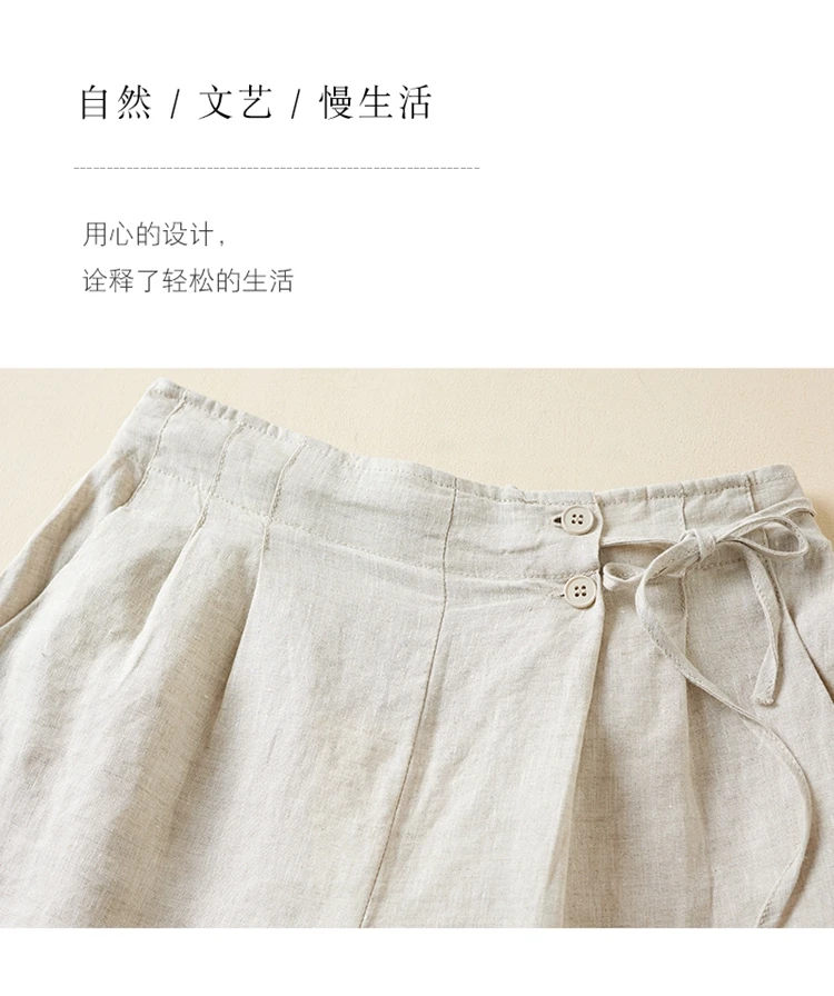Women Casual Short Pants New Arrival 2023 Summer Vintage Style Solid Color Loose Comfortable Female Cotton Linen Shorts B2438