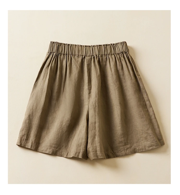 Women Casual Short Pants New Arrival 2023 Summer Vintage Style Solid Color Loose Comfortable Female Cotton Linen Shorts B2438