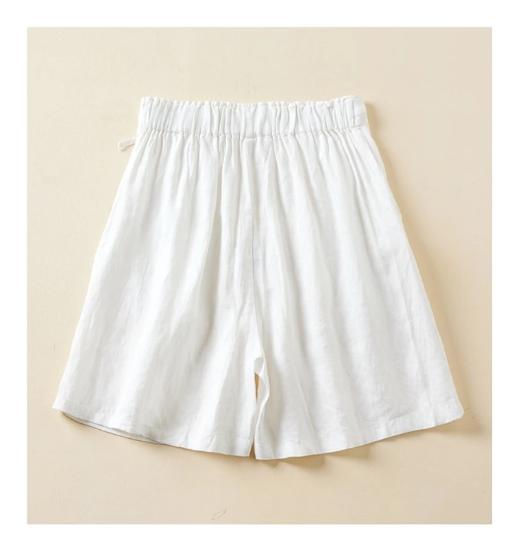 Women Casual Short Pants New Arrival 2023 Summer Vintage Style Solid Color Loose Comfortable Female Cotton Linen Shorts B2438