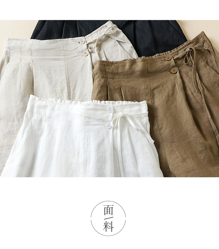 Women Casual Short Pants New Arrival 2023 Summer Vintage Style Solid Color Loose Comfortable Female Cotton Linen Shorts B2438