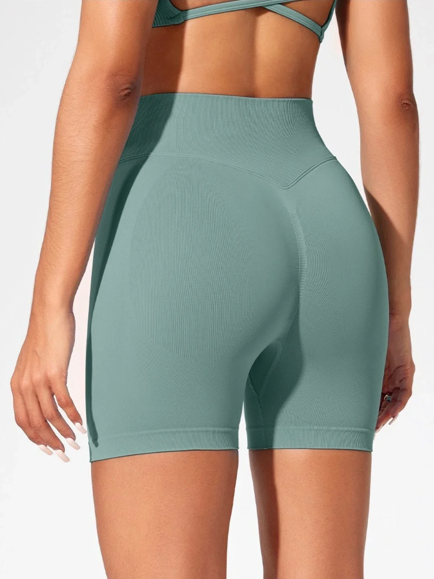 Woman Gym Short Seamless Slim Leggings High Waist Fitness Training Yoga Clothing Running Butt Lifting Cycling Sports Shorts