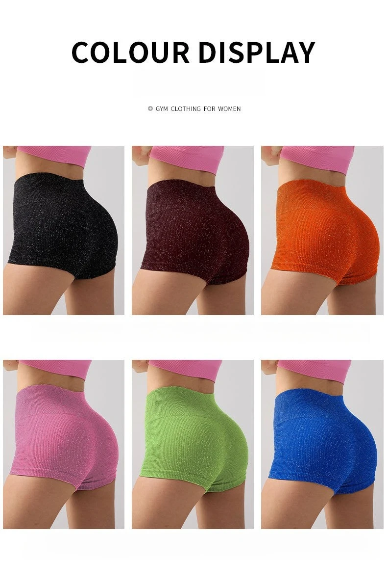 High Waisted Yoga Shorts Women Silver Wire Slim Shorts Gym Exercising Sexy Hip Liftting Leggings Fashion Three Point Yoga Pants