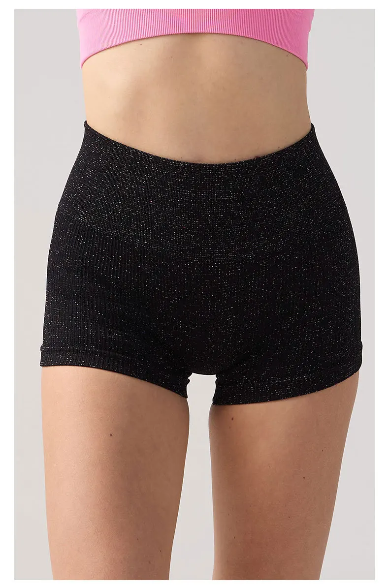 High Waisted Yoga Shorts Women Silver Wire Slim Shorts Gym Exercising Sexy Hip Liftting Leggings Fashion Three Point Yoga Pants