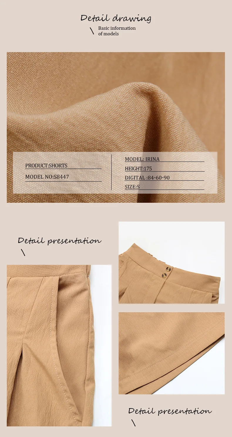 Pinkycolor Fashion Summer Women Solid Color Double Button High Waisted Comfortable Straight Cylinder Loose Multicolor Shorts