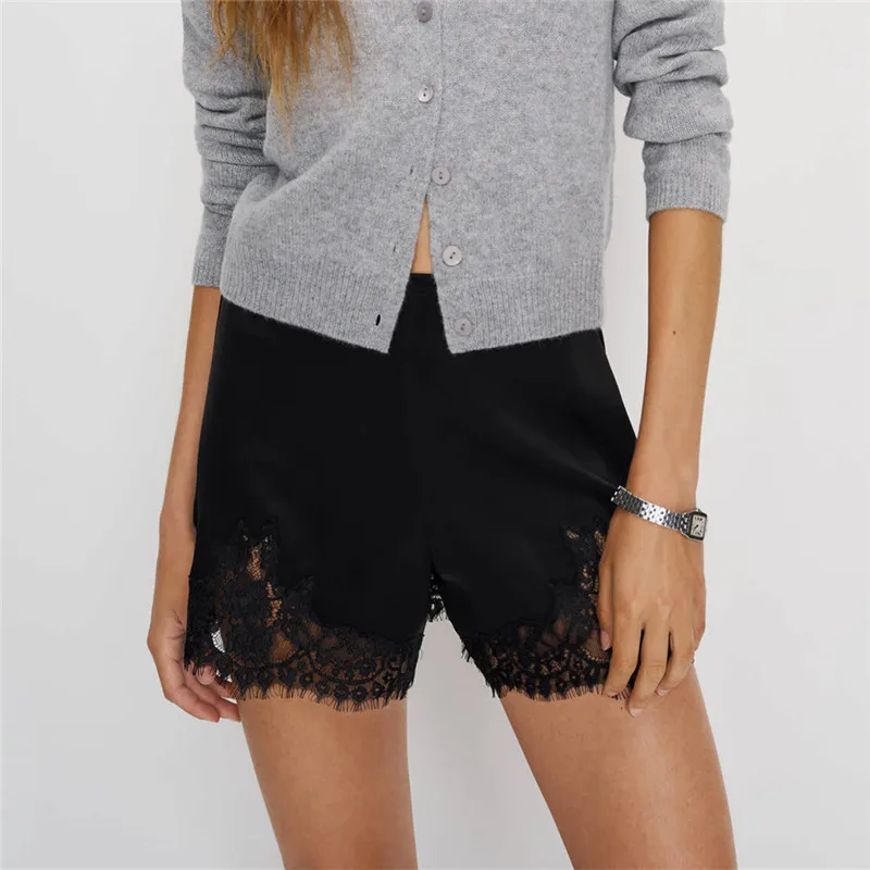 hirigin Women Satin Silk Lace Trim Shorts Silky Low Rise Boxer Shorts Y2k Teen Girls Cute Y2K Coquette Lounge Slip Bottoms