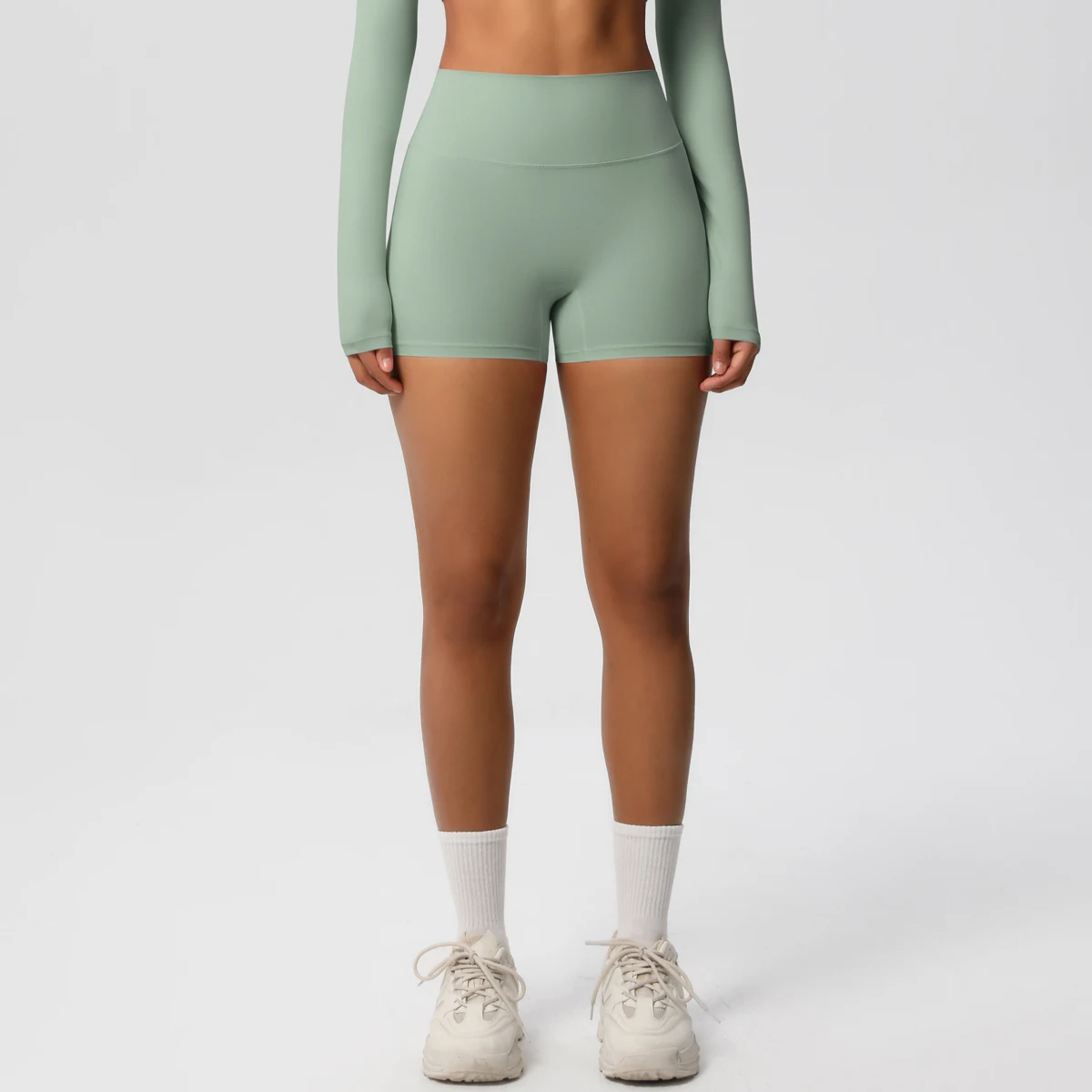 Women Sports Shorts Yoga Shorts Naked Feeling High Waist Yoga Shorts Push Up Fitness Leggings Tummy Control Yoga Slim Shorts