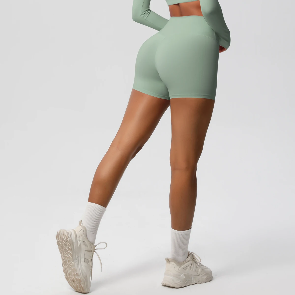 Women Sports Shorts Yoga Shorts Naked Feeling High Waist Yoga Shorts Push Up Fitness Leggings Tummy Control Yoga Slim Shorts