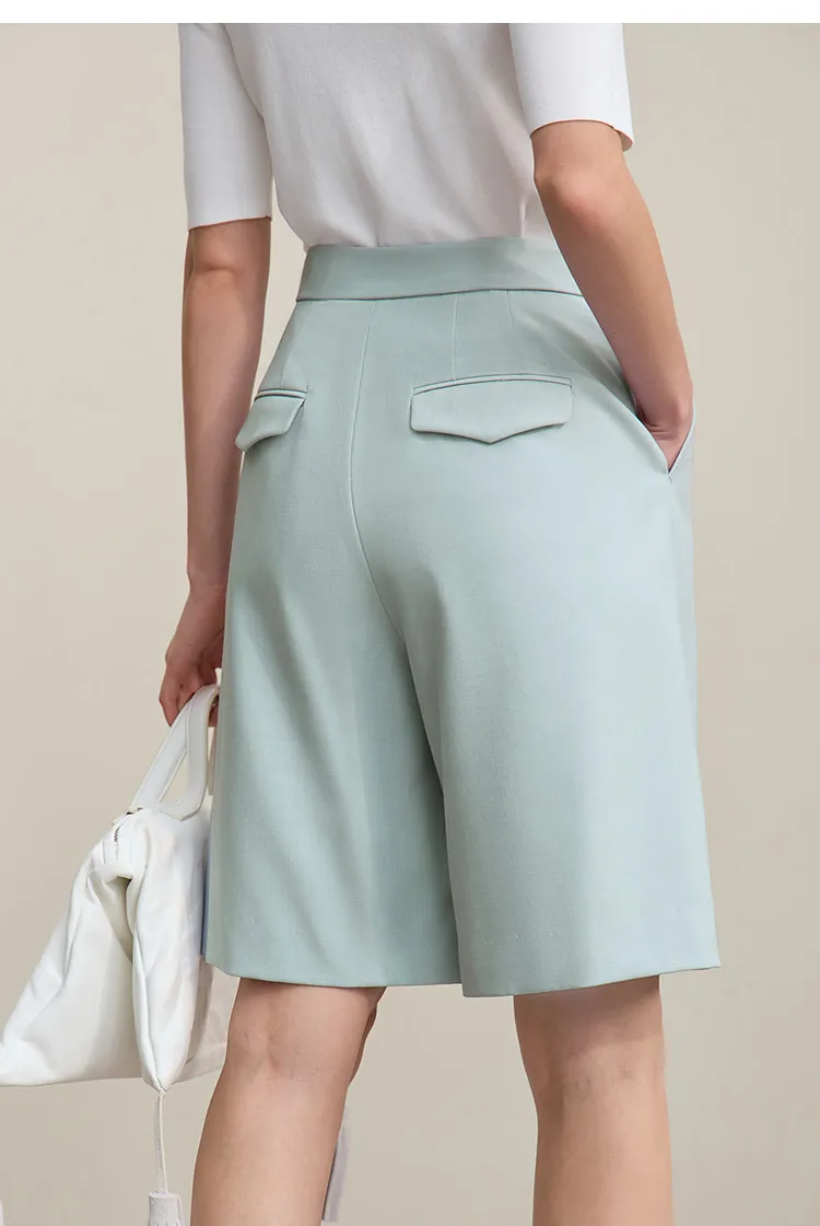 Amii Women's Shorts 2026 Autumn New Versatile Commuter Loose Five-point Pants Solid Color Casual Wide-leg Medium Pants 12621079