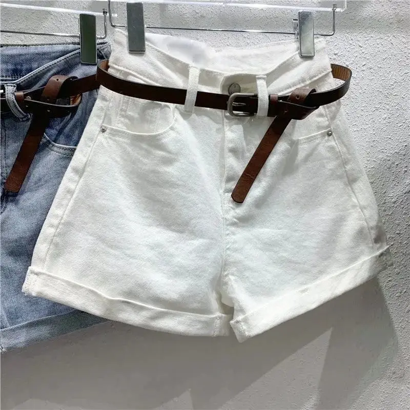American Retro Denim Shorts Women Summer 2026 Street Loose High-waisted Rolled Edge Booty Shorts