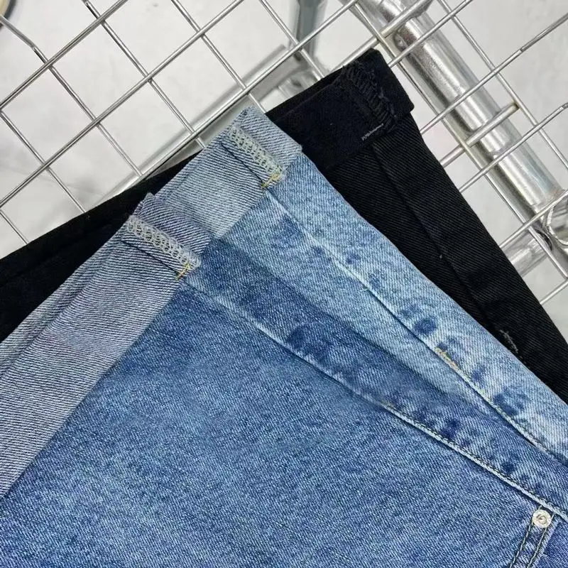 American Retro Denim Shorts Women Summer 2026 Street Loose High-waisted Rolled Edge Booty Shorts