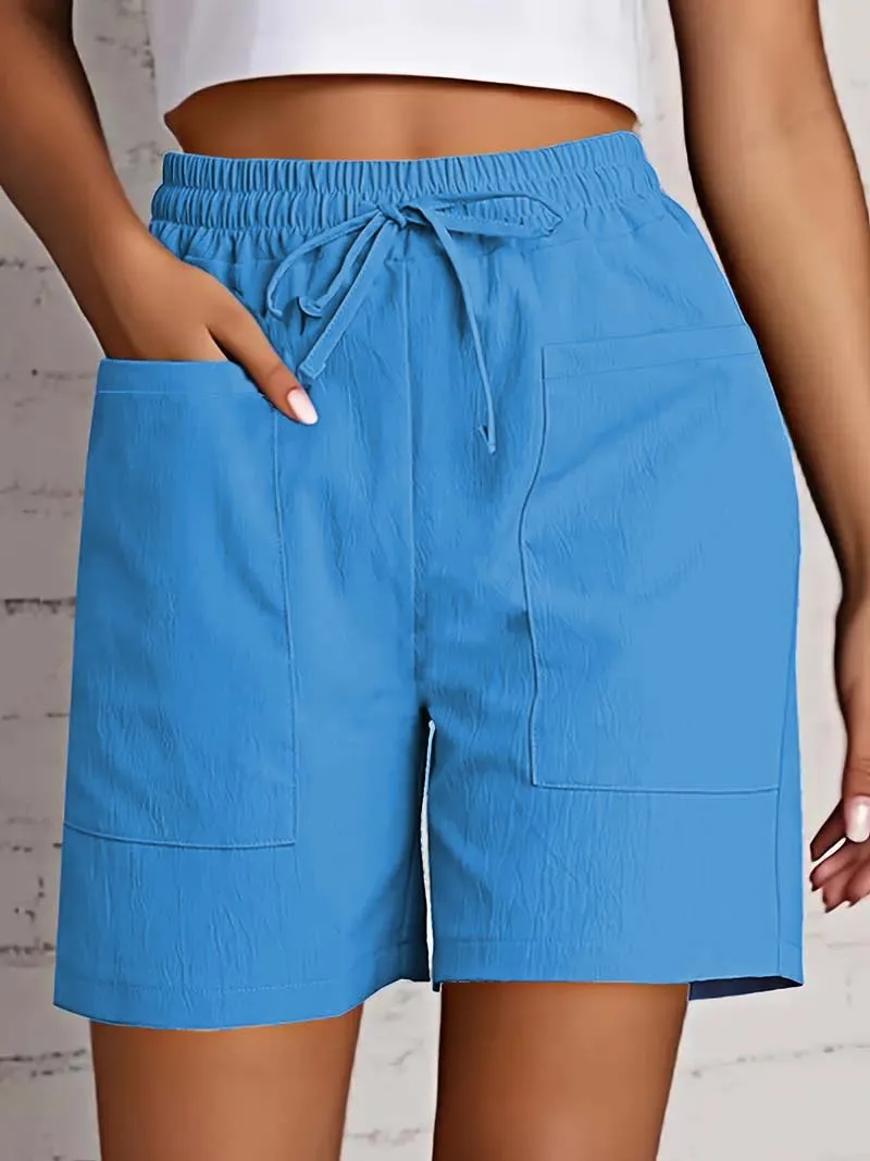 Women's High Waist 4 Inch Shorts Summer - Loose Fit Casual Shorts with Pockets, Solid Color Bermuda Shorts for Outfits