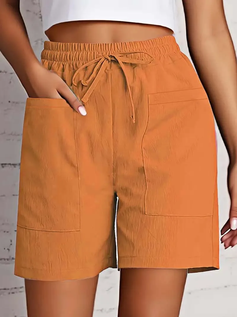 Women's High Waist 4 Inch Shorts Summer - Loose Fit Casual Shorts with Pockets, Solid Color Bermuda Shorts for Outfits