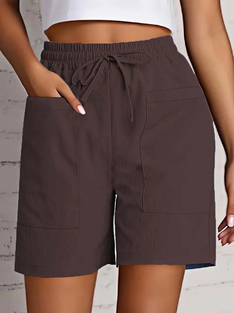 Women's High Waist 4 Inch Shorts Summer - Loose Fit Casual Shorts with Pockets, Solid Color Bermuda Shorts for Outfits