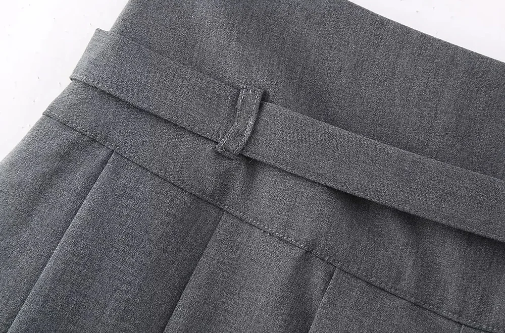 Pleated Shorts Skirts for Women, With Belt,Side Zipper, Mid Waist, Female Skort,Fashion