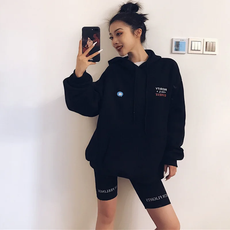 Summer Biker Shorts 2026 Women Elastic Waist Skinny Fitness Korean Casual Sexy Letter Print Black Shorts Pantalones Black