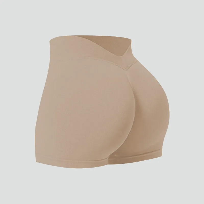 Women Summer V- Waisted Yoga Shorts Fashionable and Sexy Running Fitness Pants Gym High Elastic Hip Liftting Sports Shorts