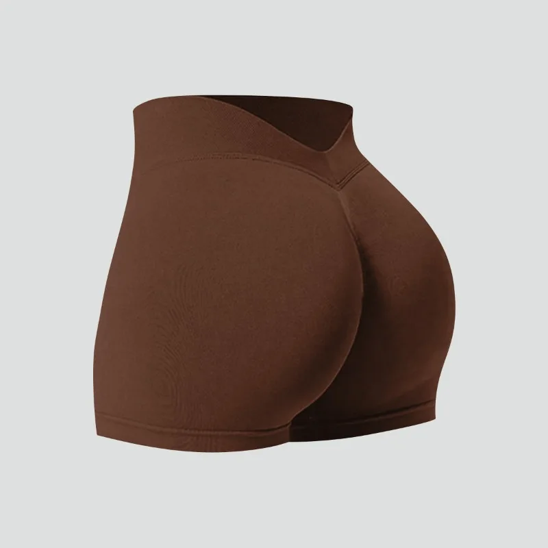 Women Summer V- Waisted Yoga Shorts Fashionable and Sexy Running Fitness Pants Gym High Elastic Hip Liftting Sports Shorts