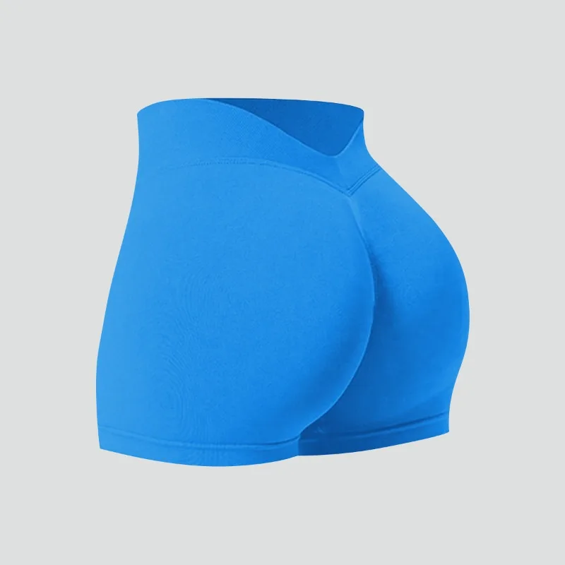 Women Summer V- Waisted Yoga Shorts Fashionable and Sexy Running Fitness Pants Gym High Elastic Hip Liftting Sports Shorts